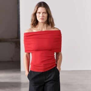 Zara Knit Off The Shoulder Top